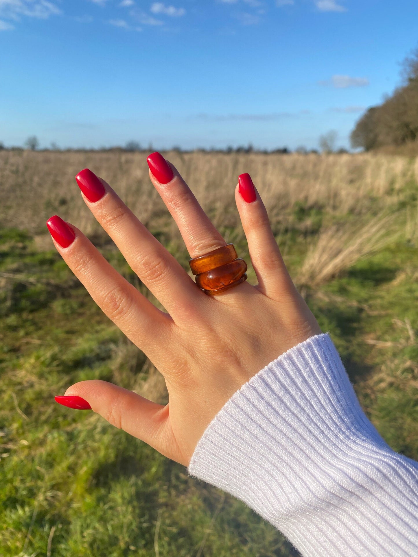 Brown Chunky Resin Rings