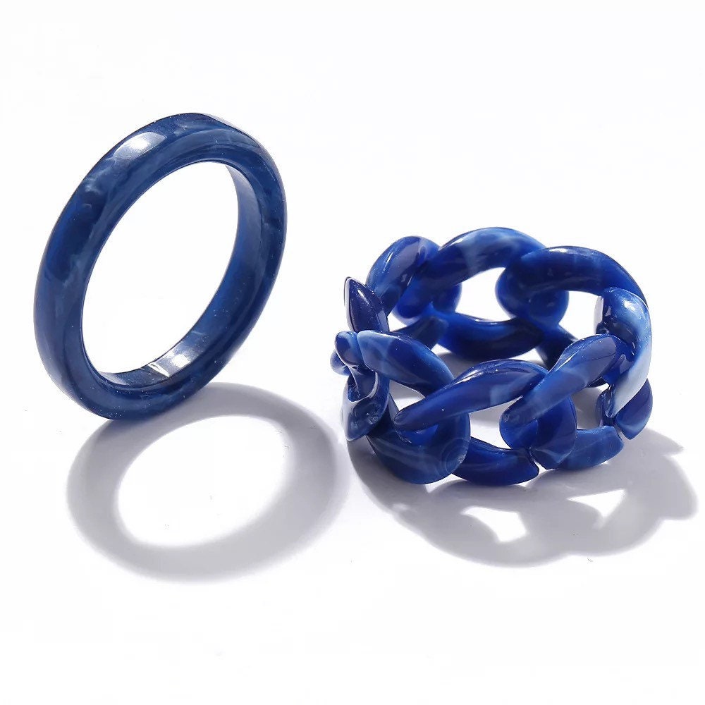 Blue Resin Rings