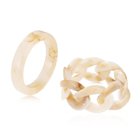 Cream Resin Rings