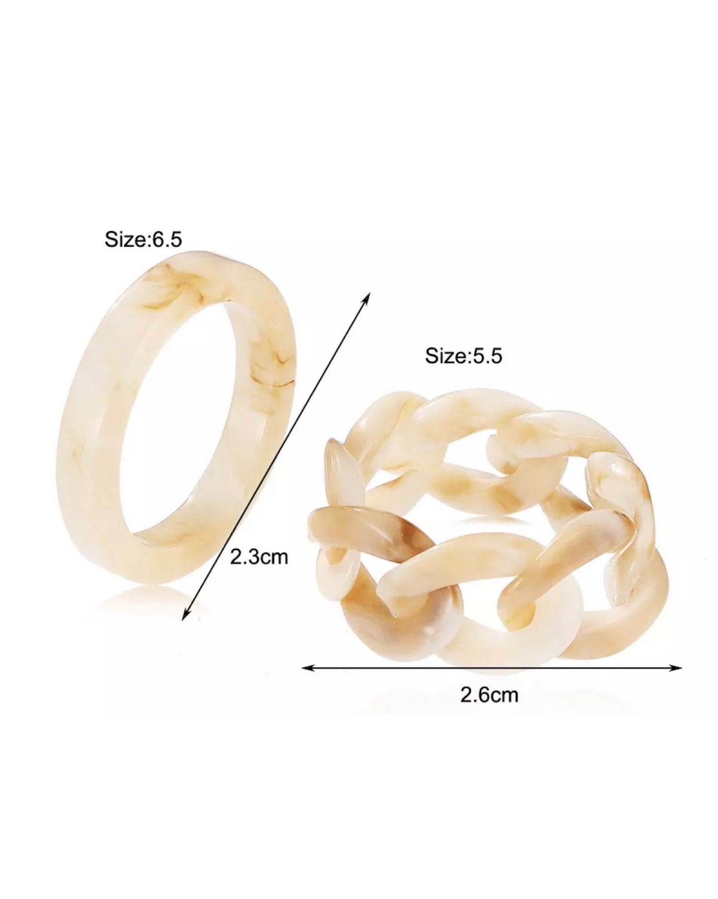Cream Resin Rings