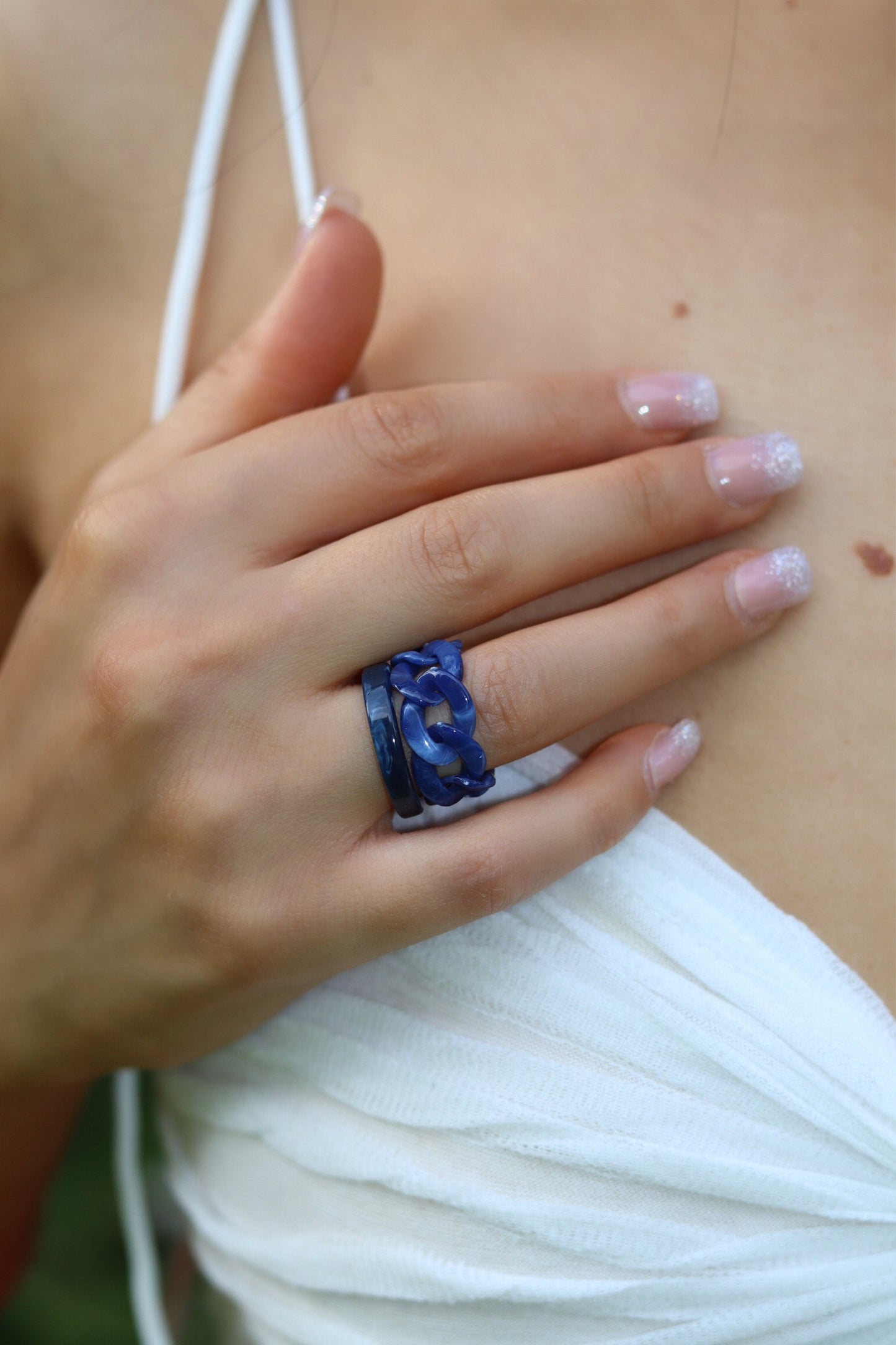 Blue Resin Rings