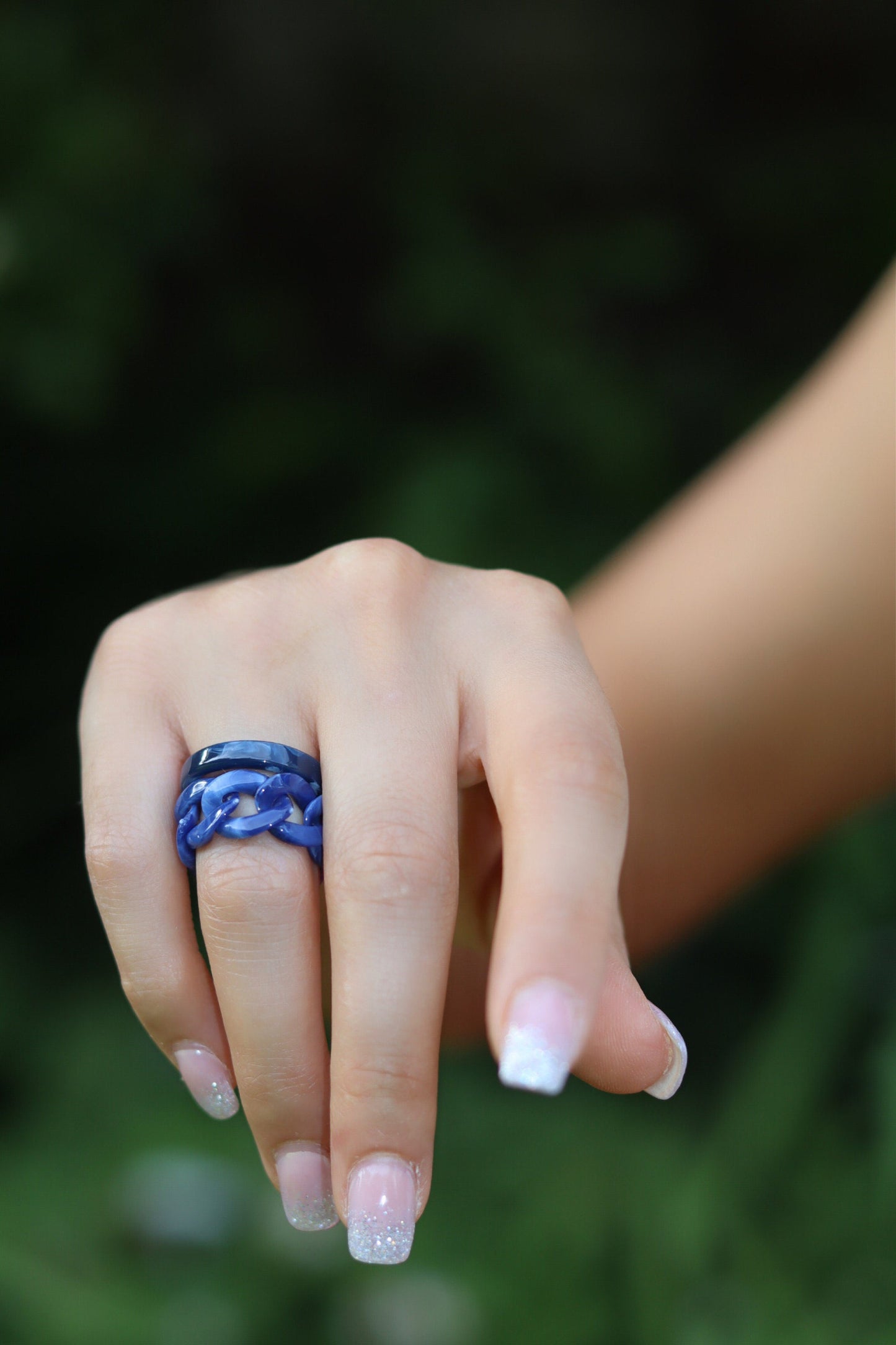 Blue Resin Rings