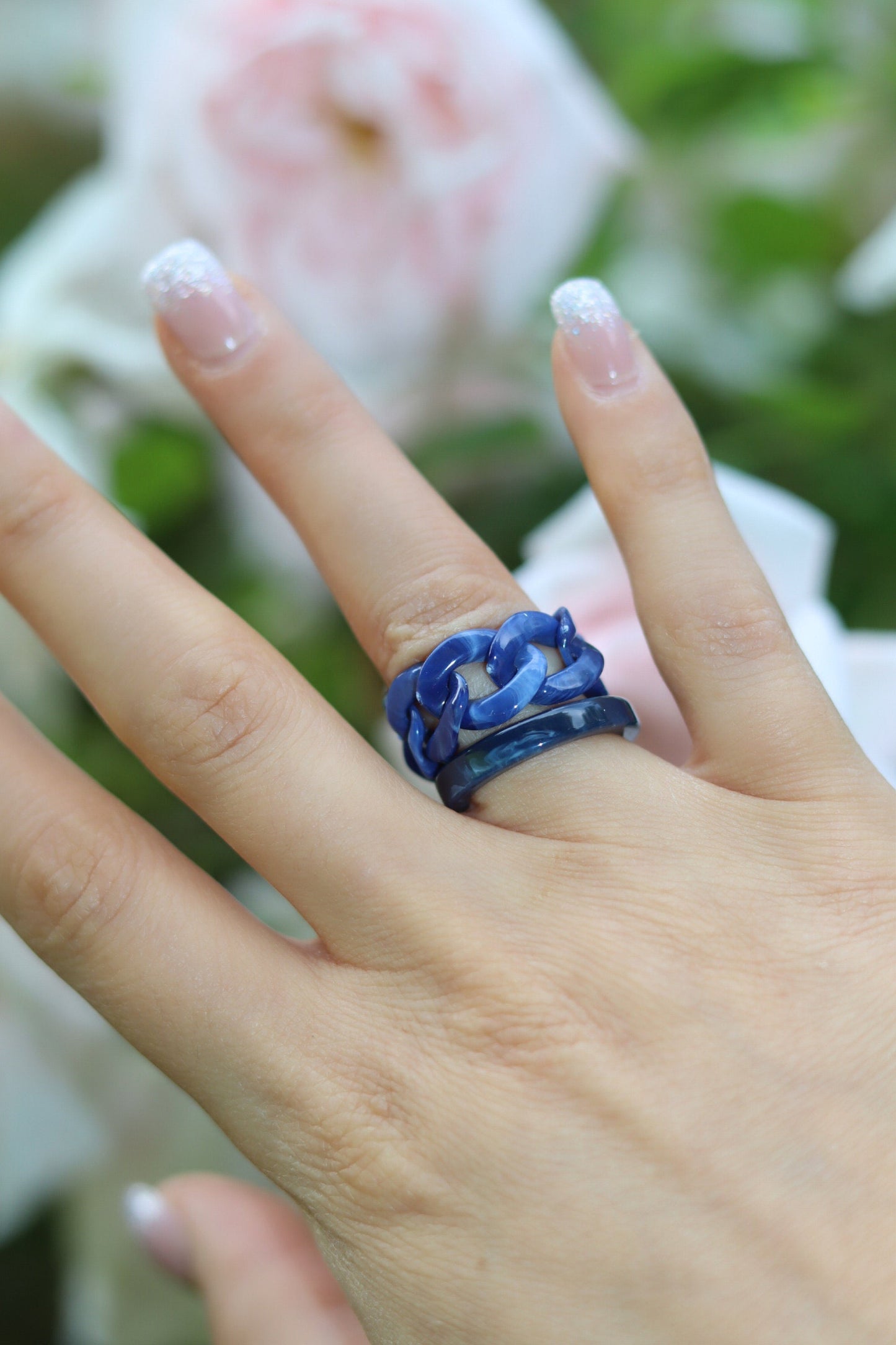 Blue Resin Rings