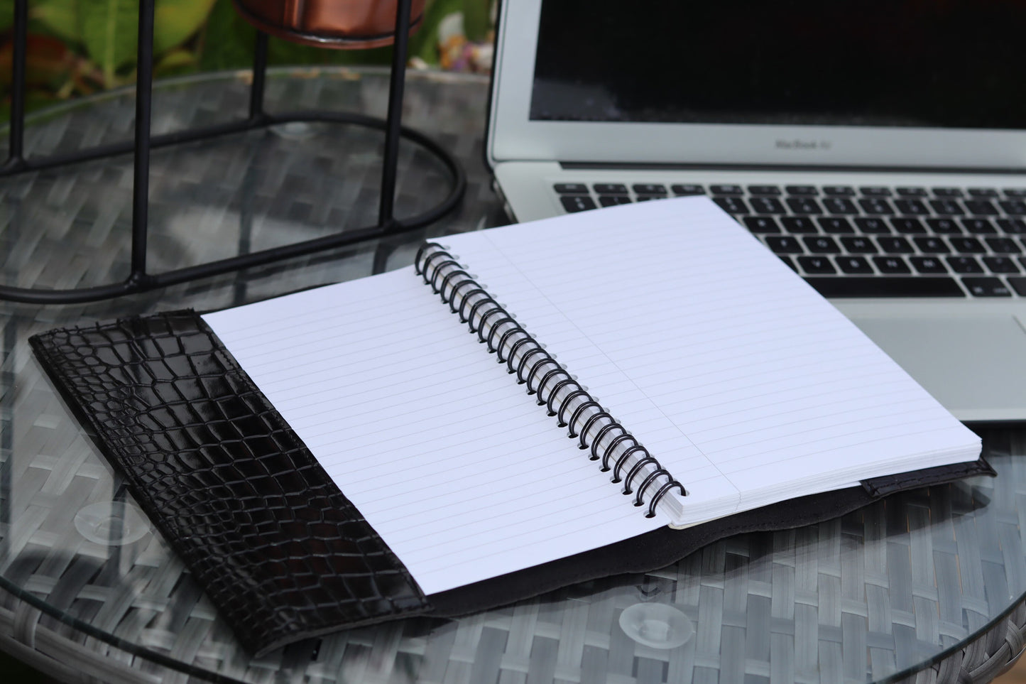 Black Glossy Leather Book Cover