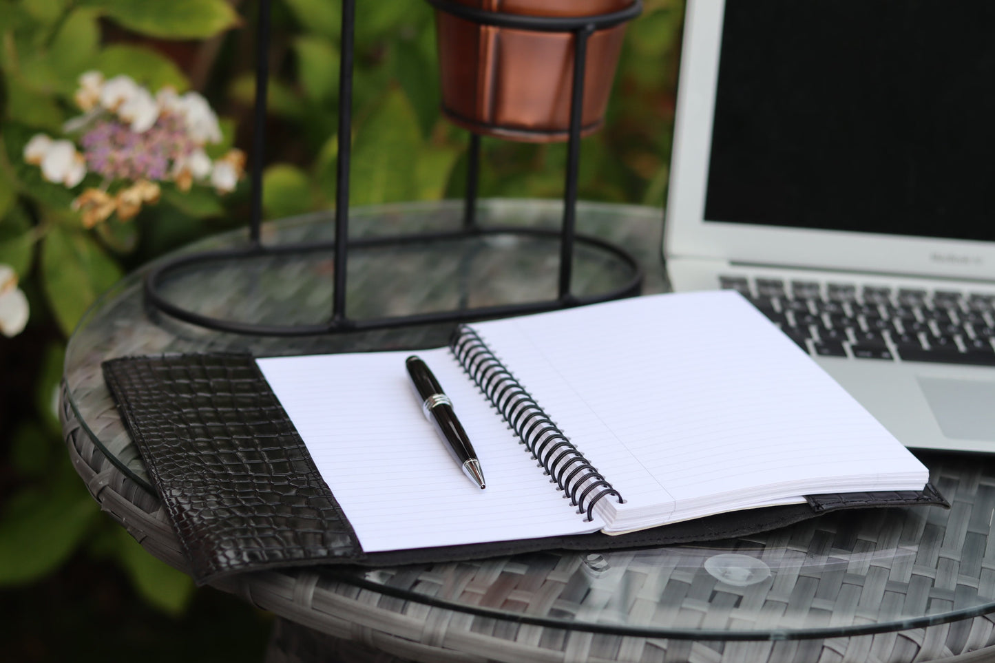 Black Glossy Leather Book Cover