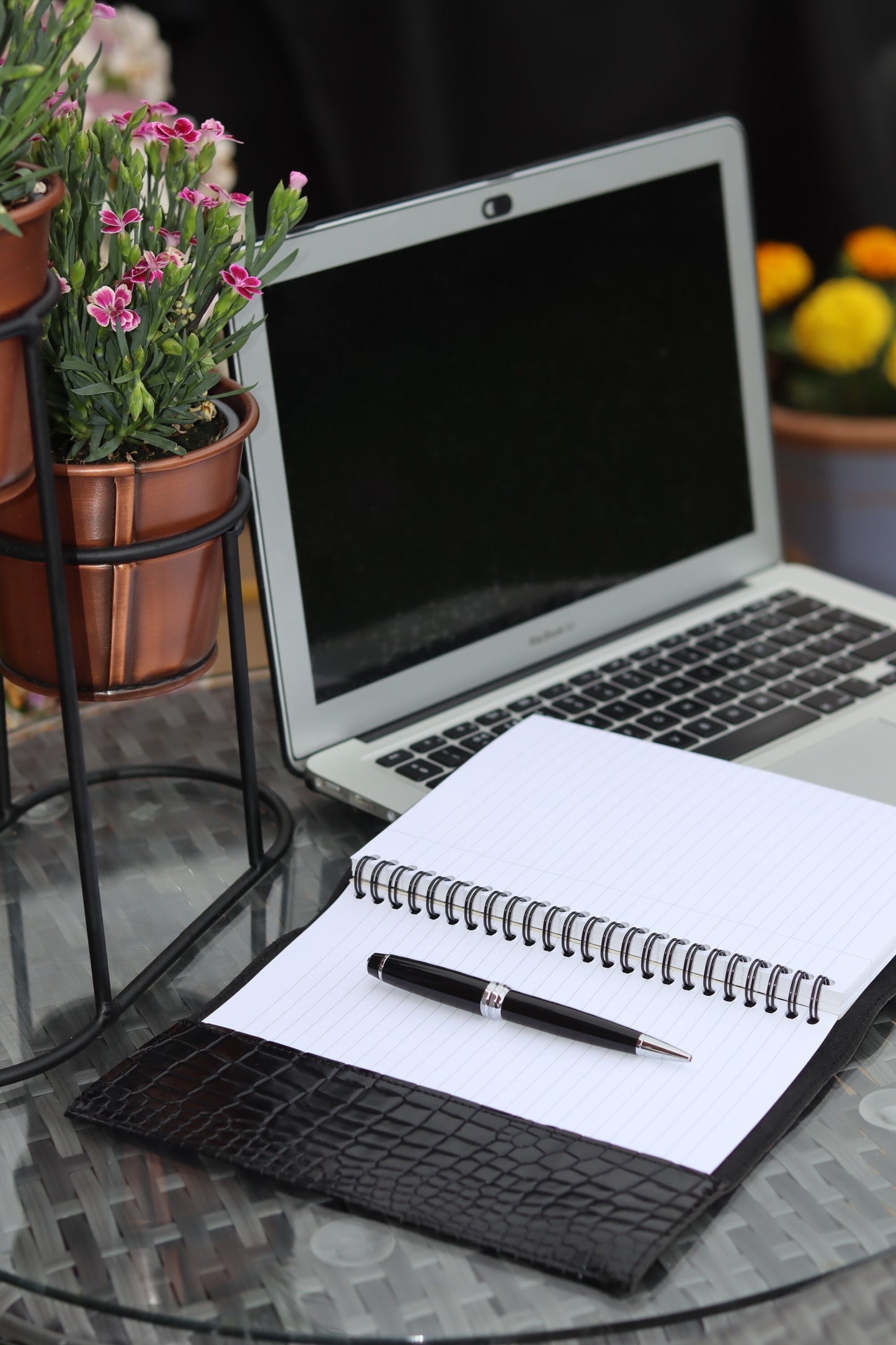 Black Glossy Leather Book Cover