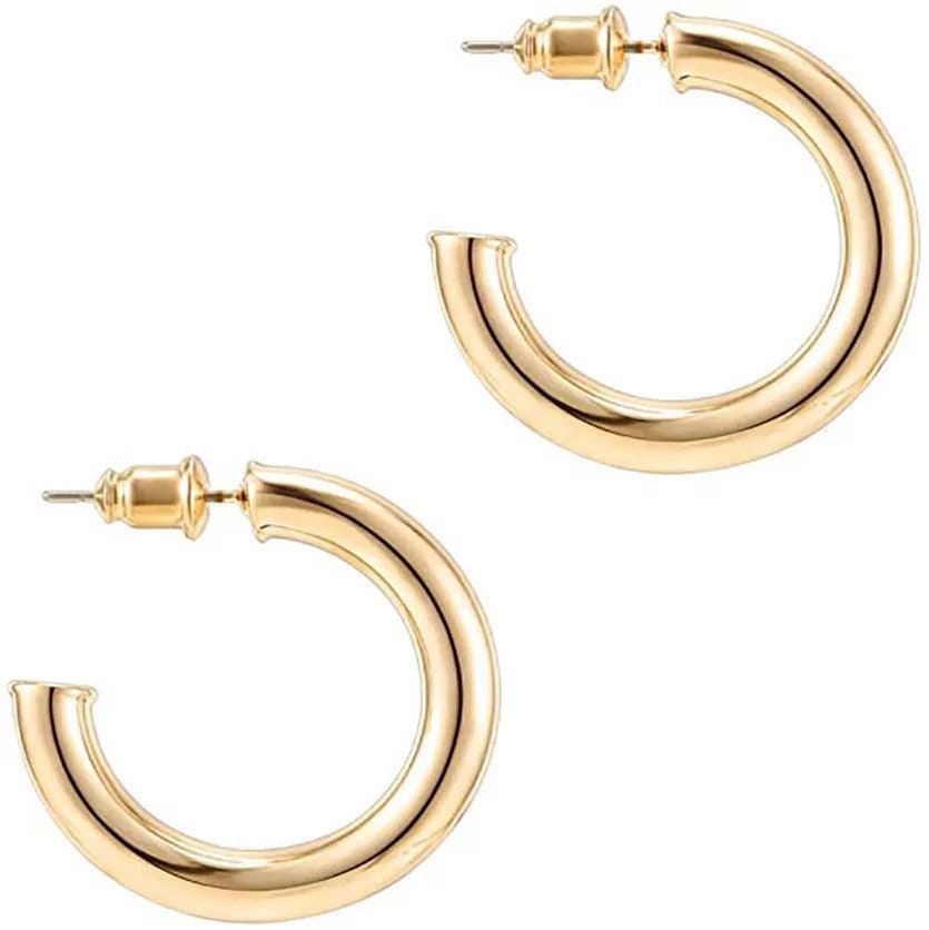 Chunky Gold Hoop Earrings
