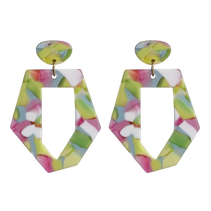 Green Retro Earrings