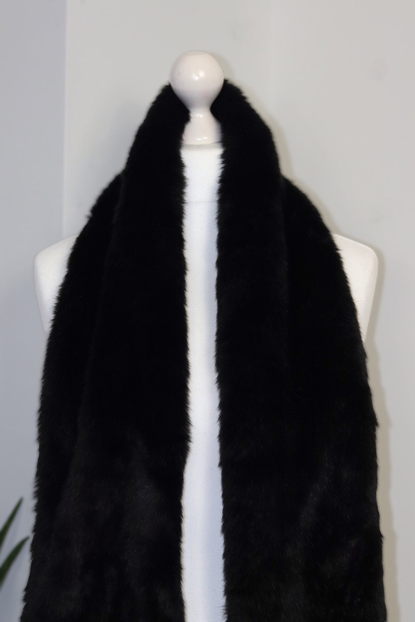 Black Faux Fur Scarf