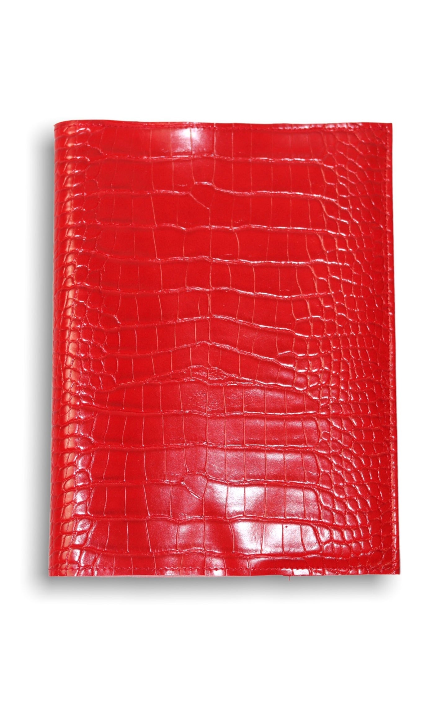 Red Crocodile Faux Leather Book Cover