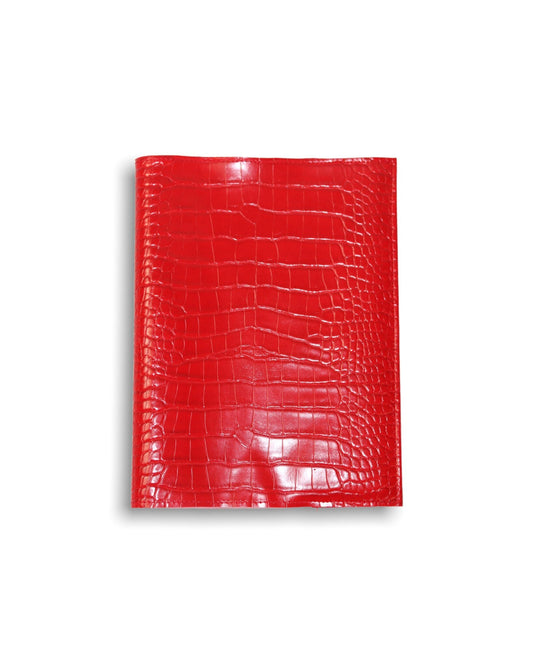 Red Crocodile Faux Leather Book Cover