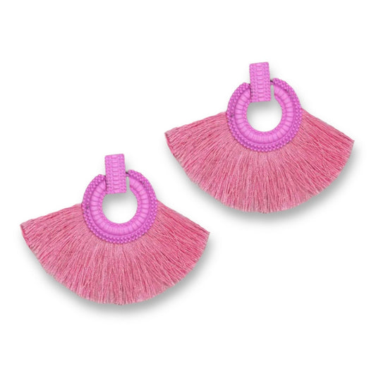 Pink Bohemia Tassel Earrings