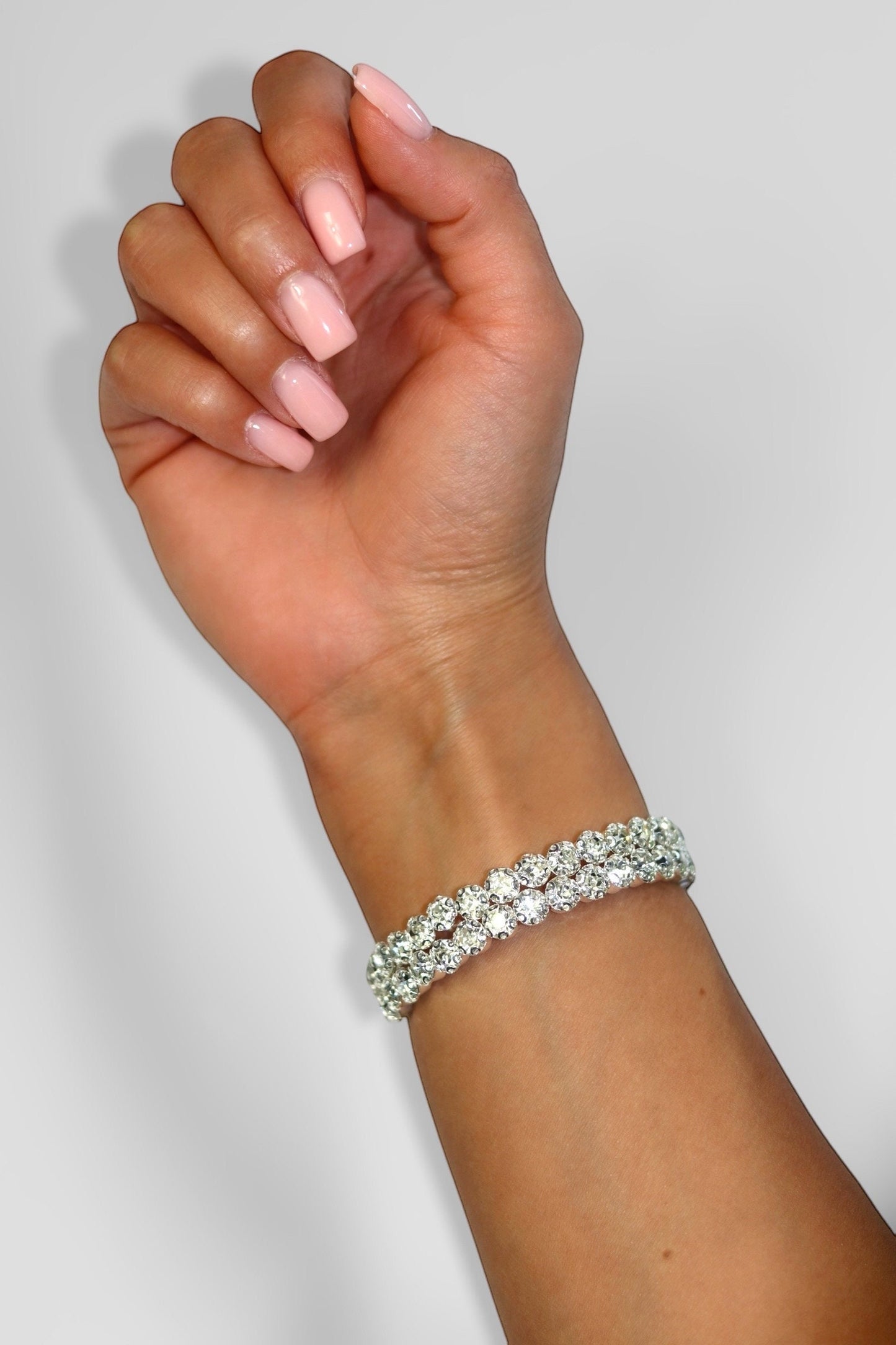 Double Silver Rhinestone Bracelet