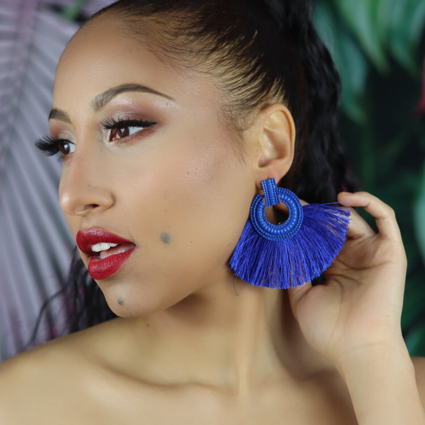 Blue Bohemia Tassel Earrings
