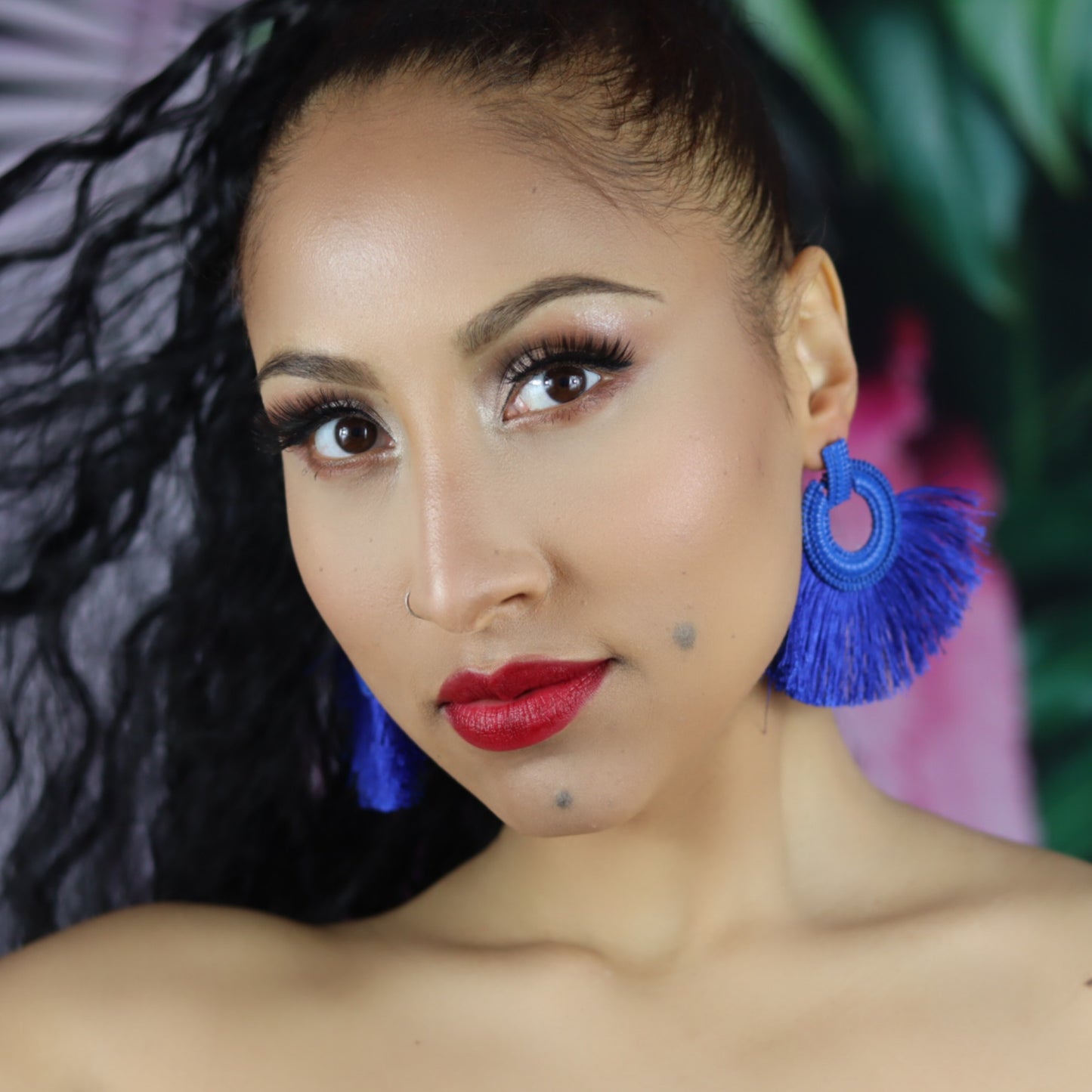 Blue Bohemia Tassel Earrings