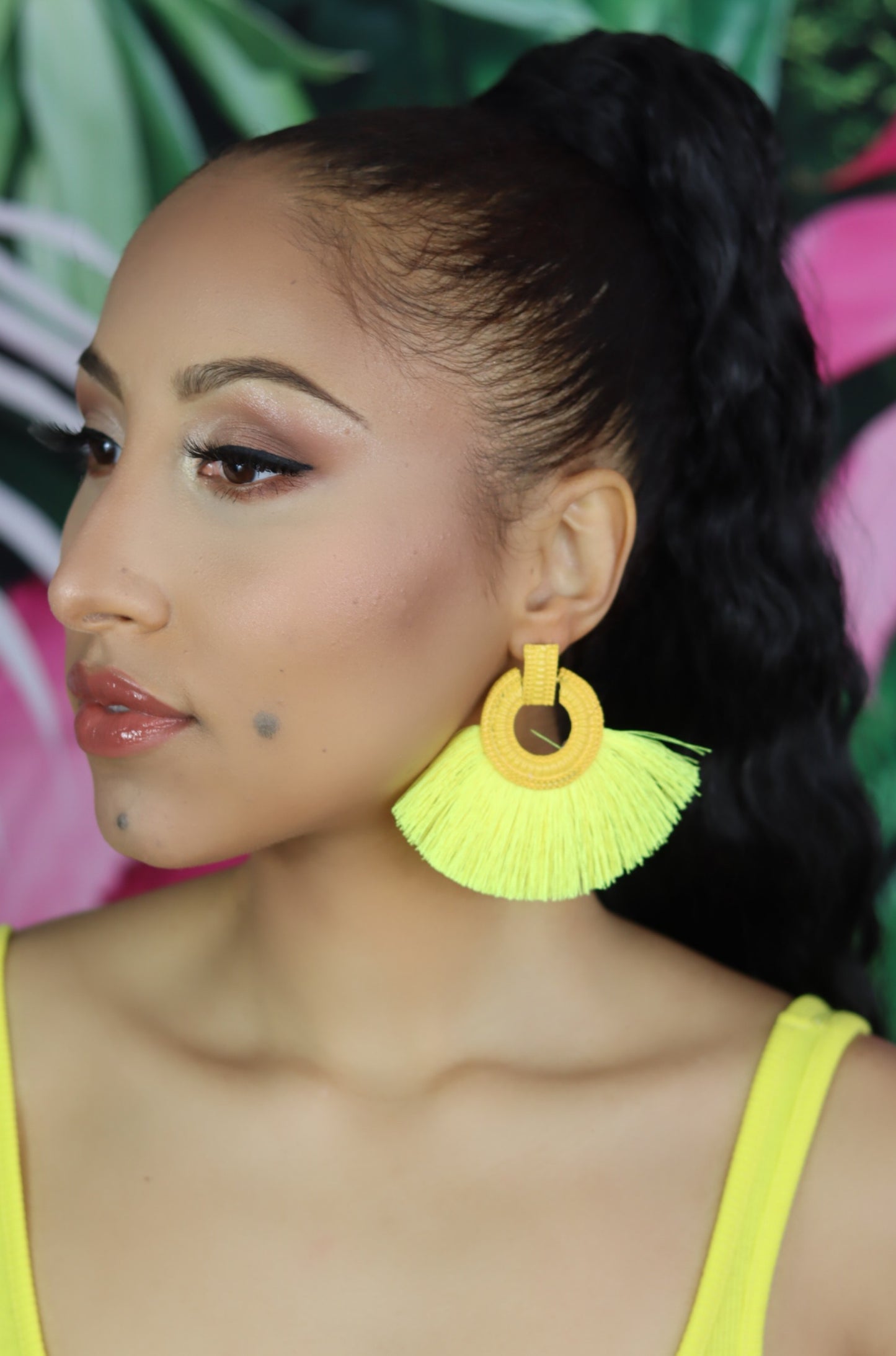 Yellow Bohemia Tassel Earrings