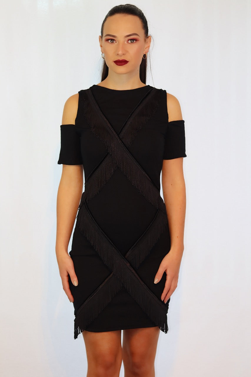 Little Black Tassel Dress