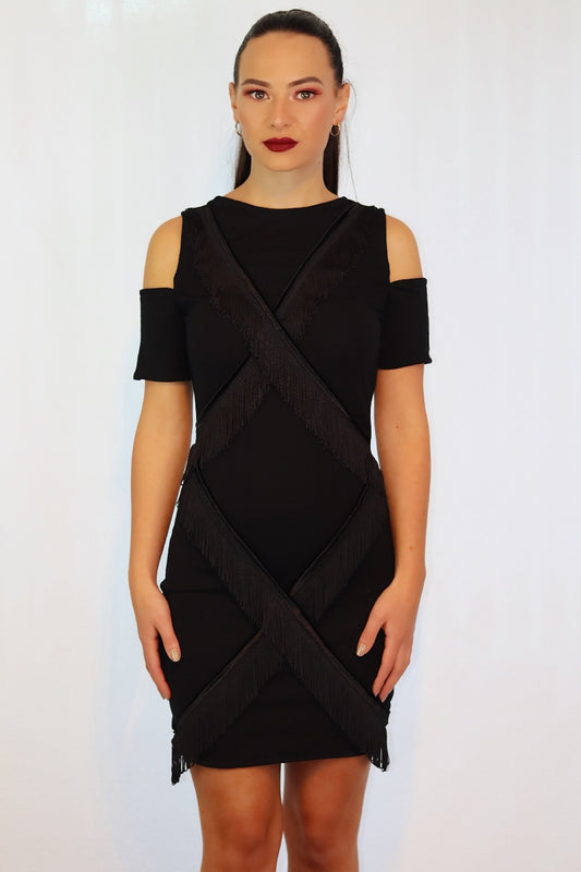 Little Black Tassel Dress