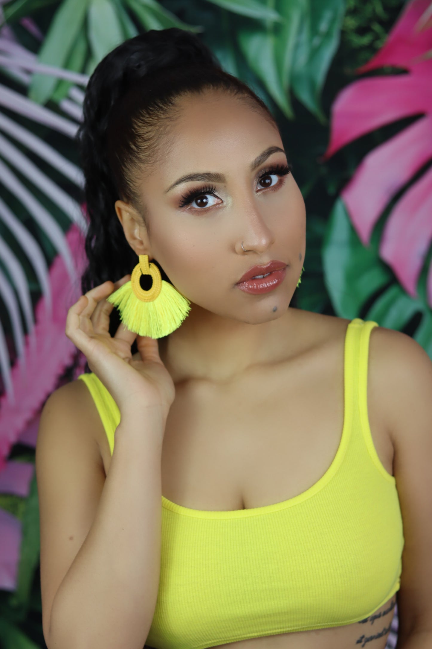 Yellow Bohemia Tassel Earrings