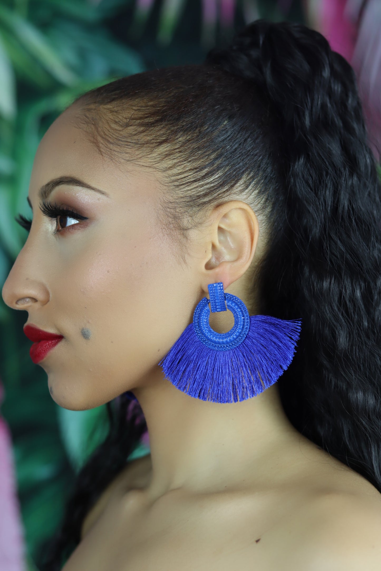 Blue Bohemia Tassel Earrings