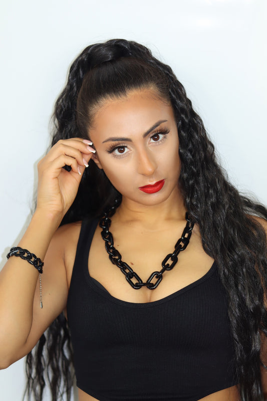 Black Chunky Chain Necklace