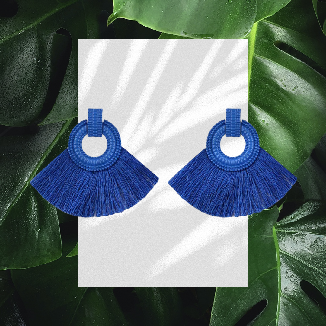 Blue Bohemia Tassel Earrings