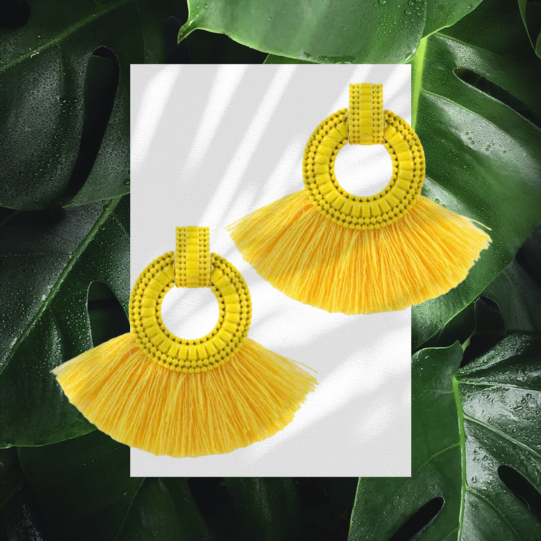 Yellow Bohemia Tassel Earrings