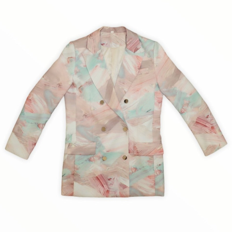 Pink Tie Dye Double Breasted Blazer
