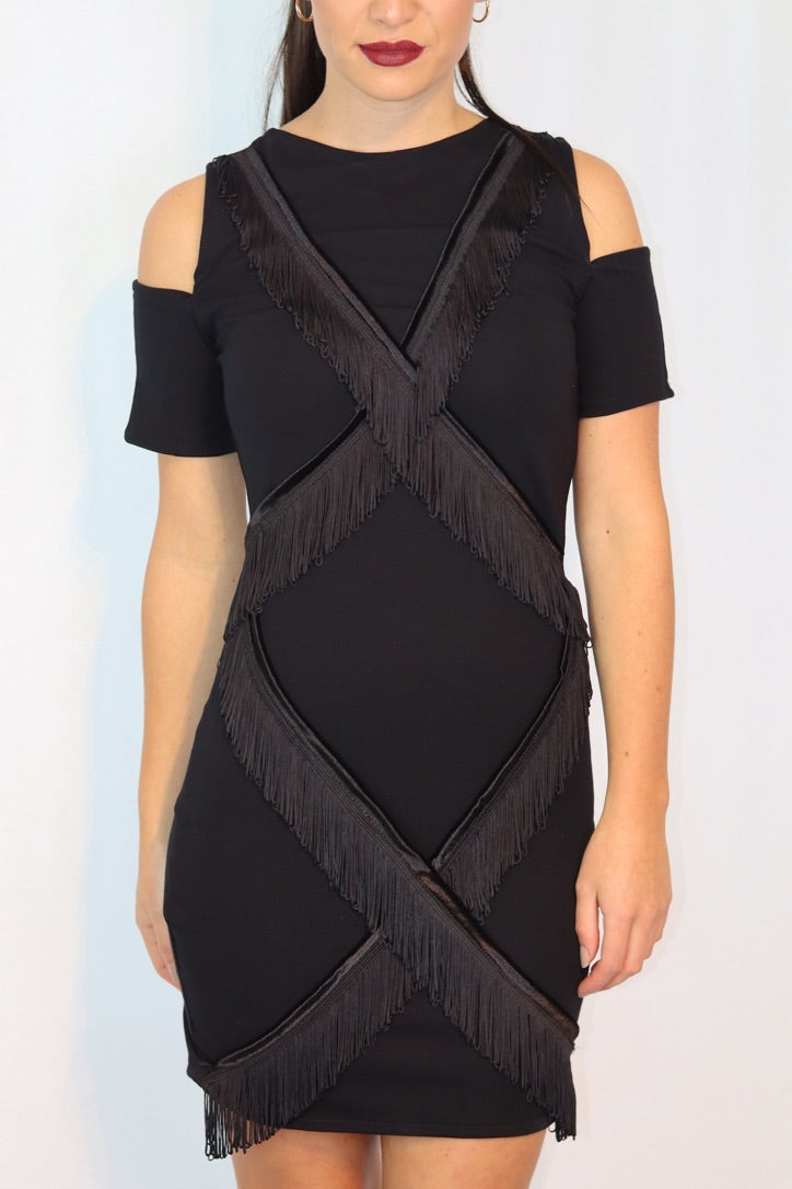 Little Black Tassel Dress