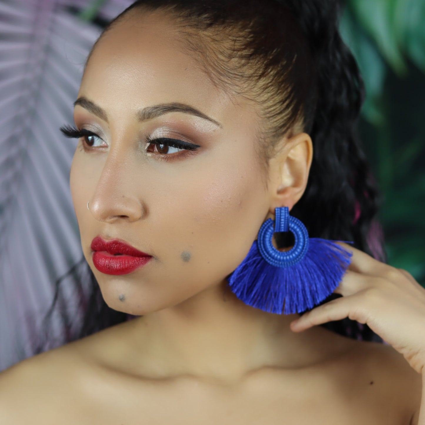 Blue Bohemia Tassel Earrings