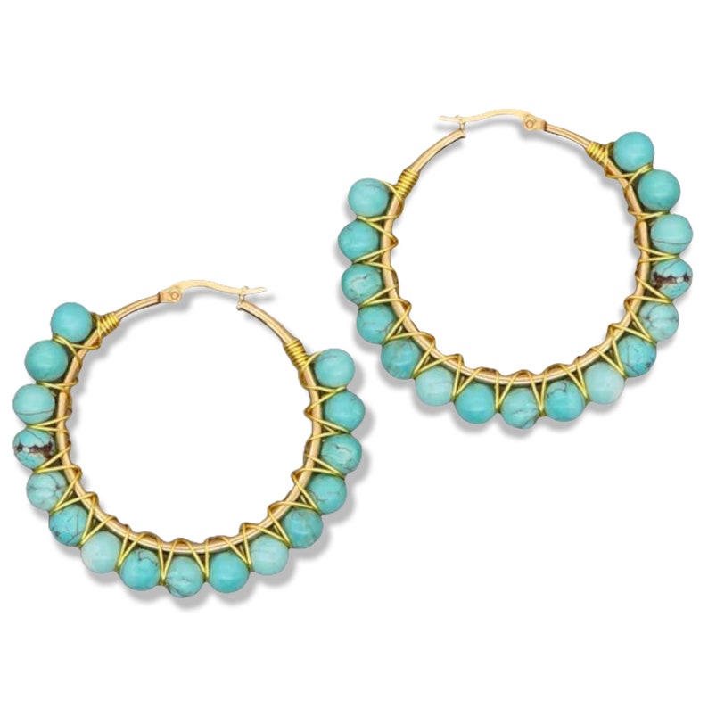 Beaded Hoop Earrings
