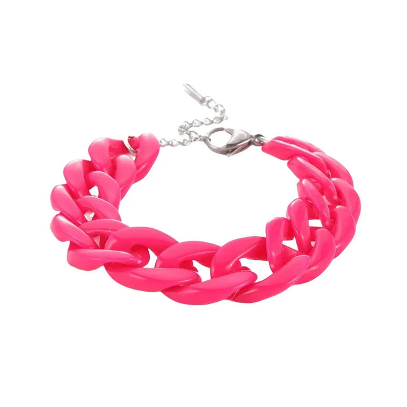 Hot Pink Chain Bracelet