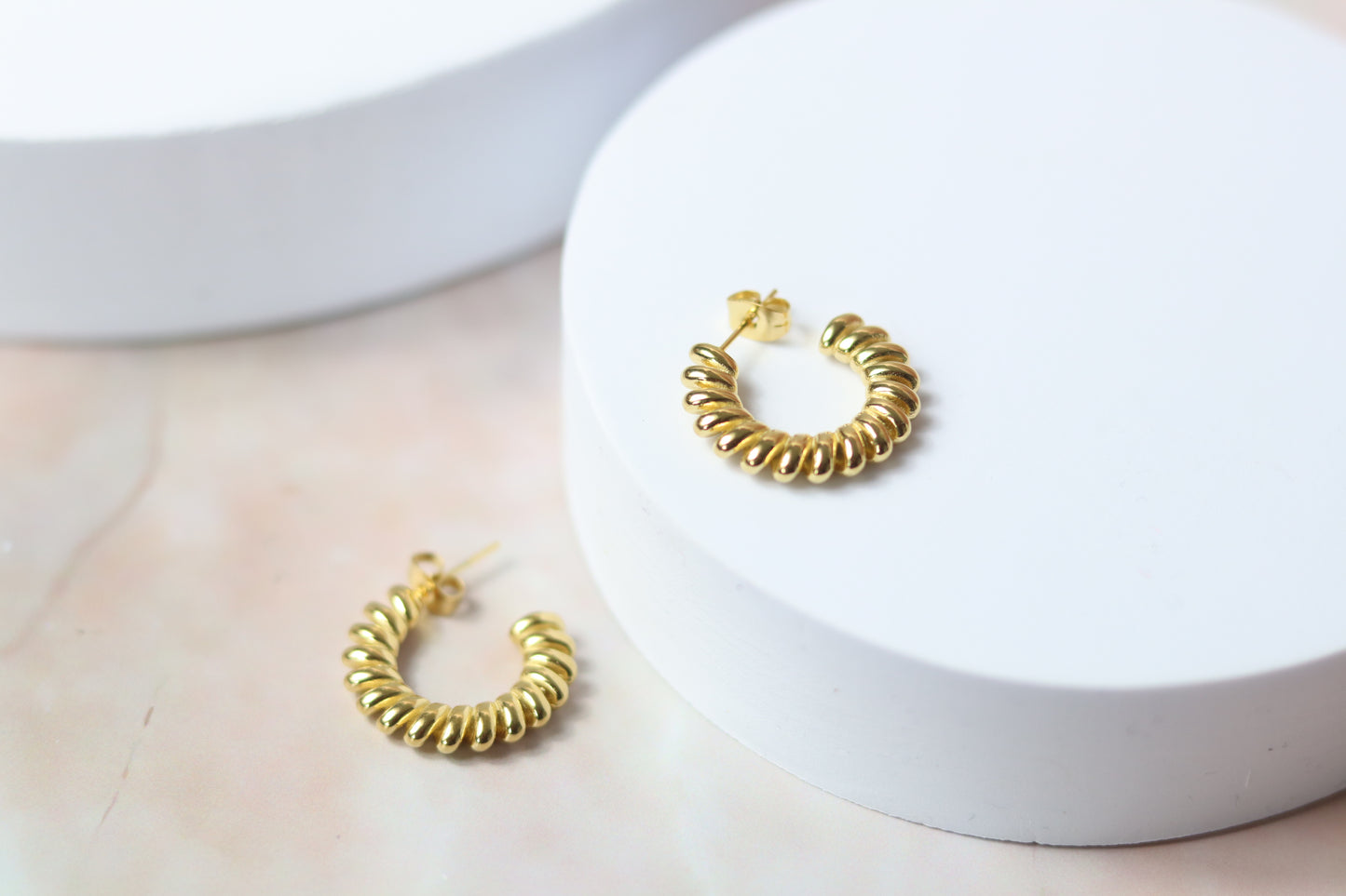 Gold Twisted Hoop Earrings