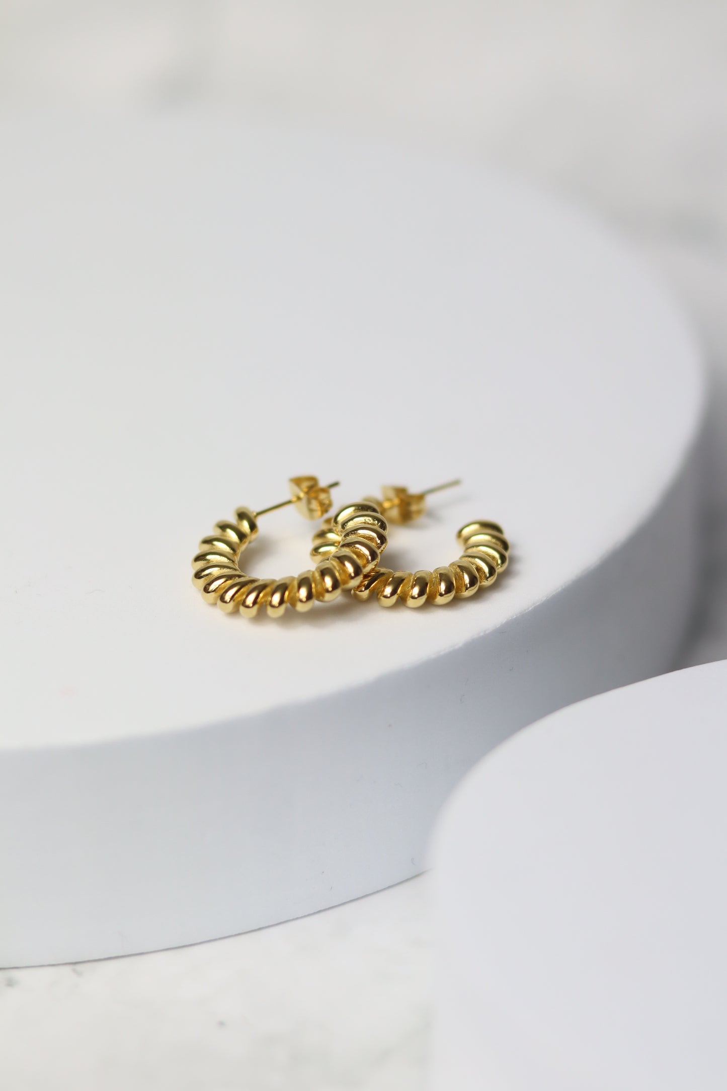 Gold Twisted Hoop Earrings