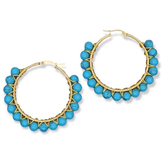 Beaded Hoop Earrings
