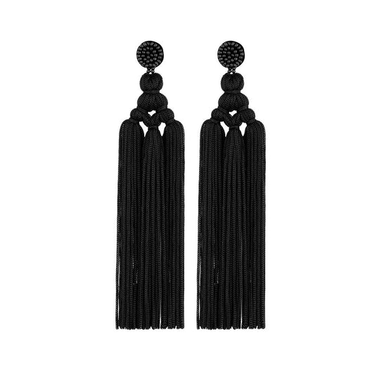 Black Tassel Earrings
