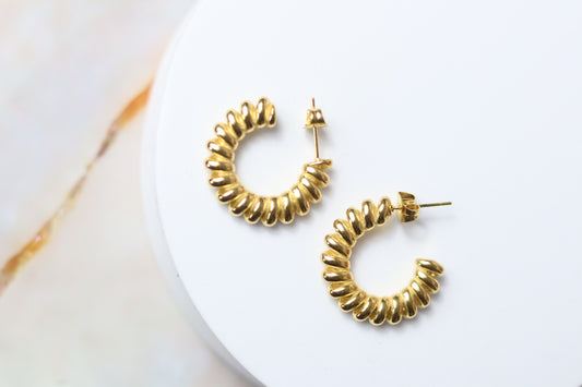 Gold Twisted Hoop Earrings