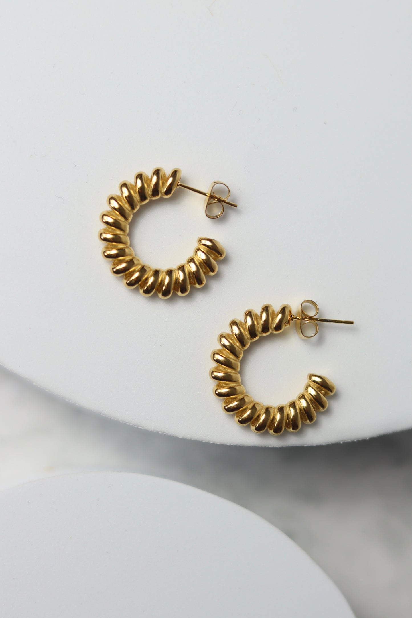 Gold Twisted Hoop Earrings
