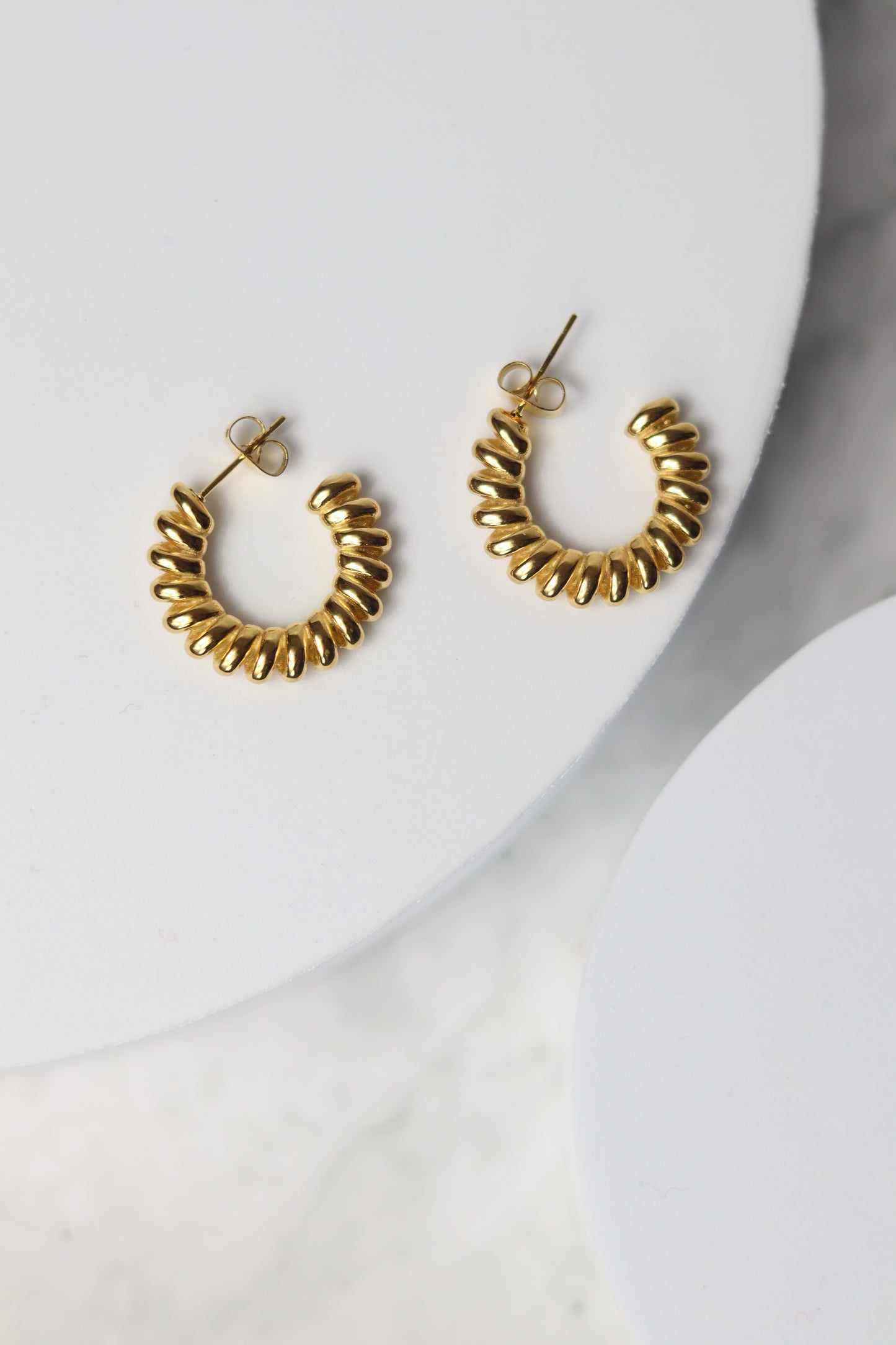 Gold Twisted Hoop Earrings