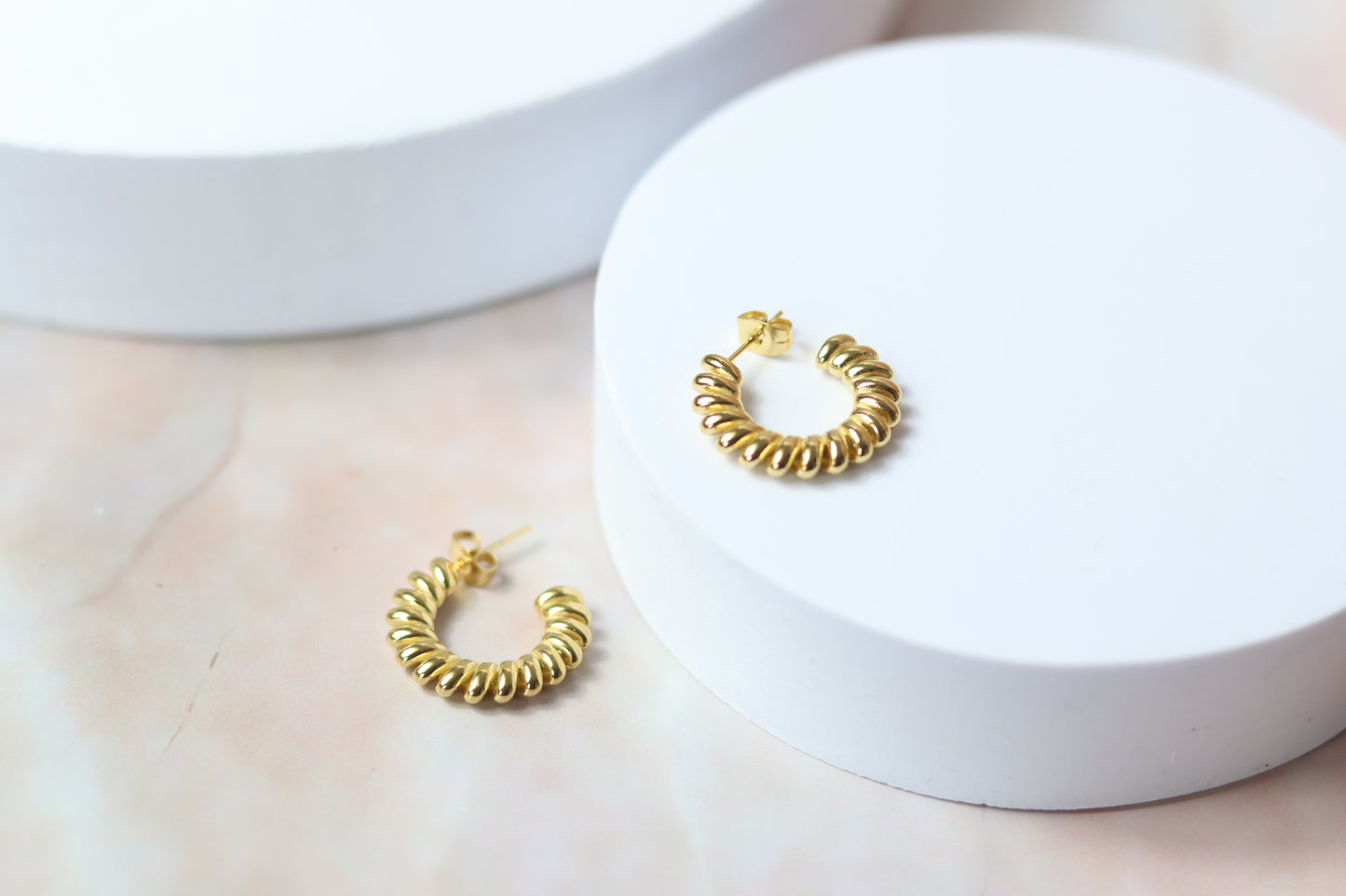 Gold Twisted Hoop Earrings