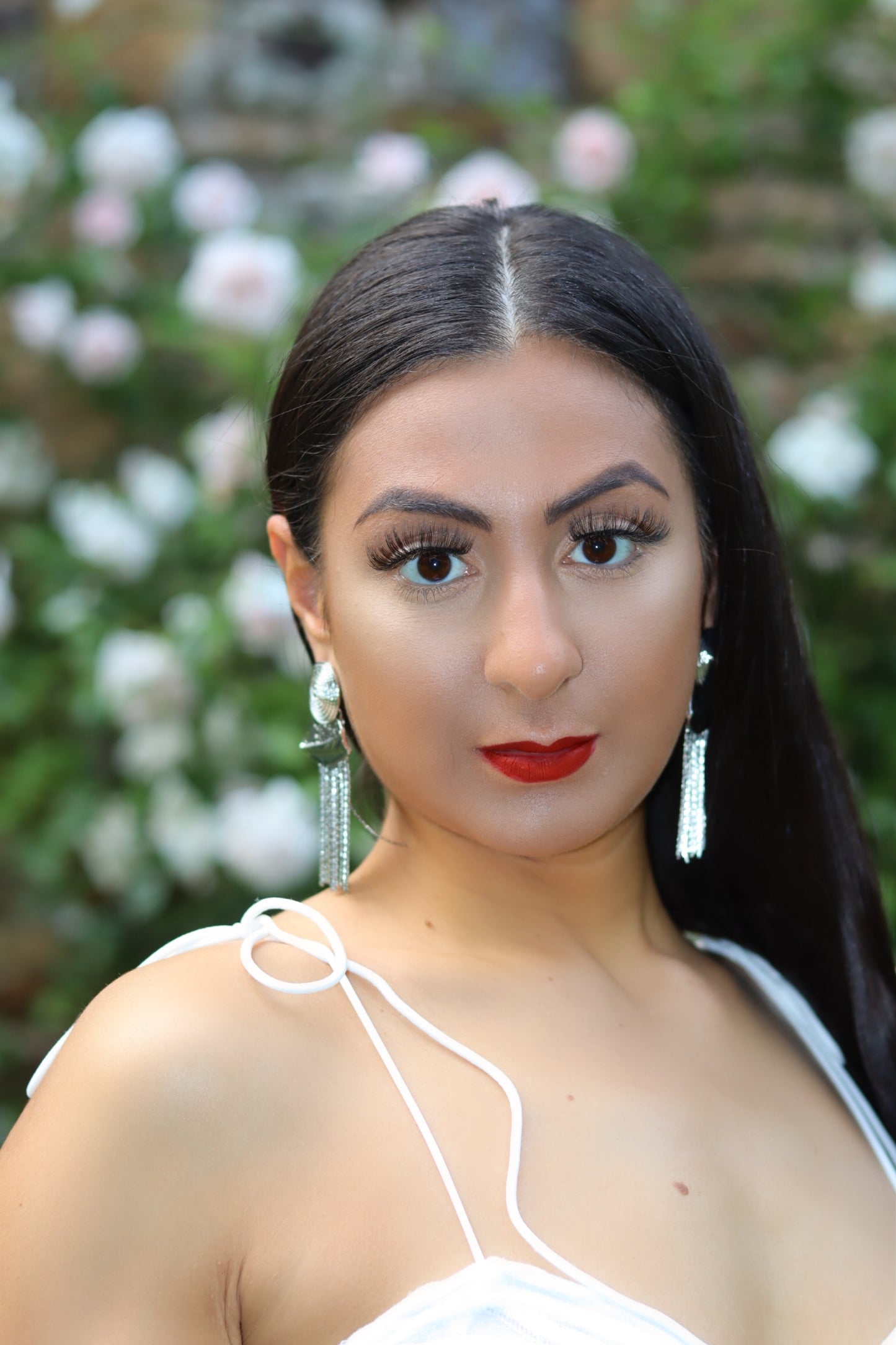 Silver Metallic Tassel Earrings