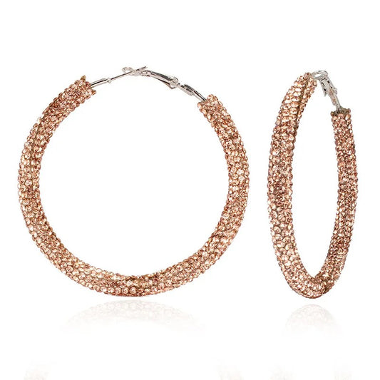 Champagne Crystal Hoop Earrings