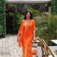 Orange Silk Sheer Shawl