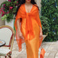 Orange Silk Sheer Shawl