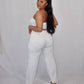 Knitted White Wide Trousers