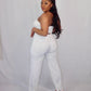 Knitted White Wide Trousers
