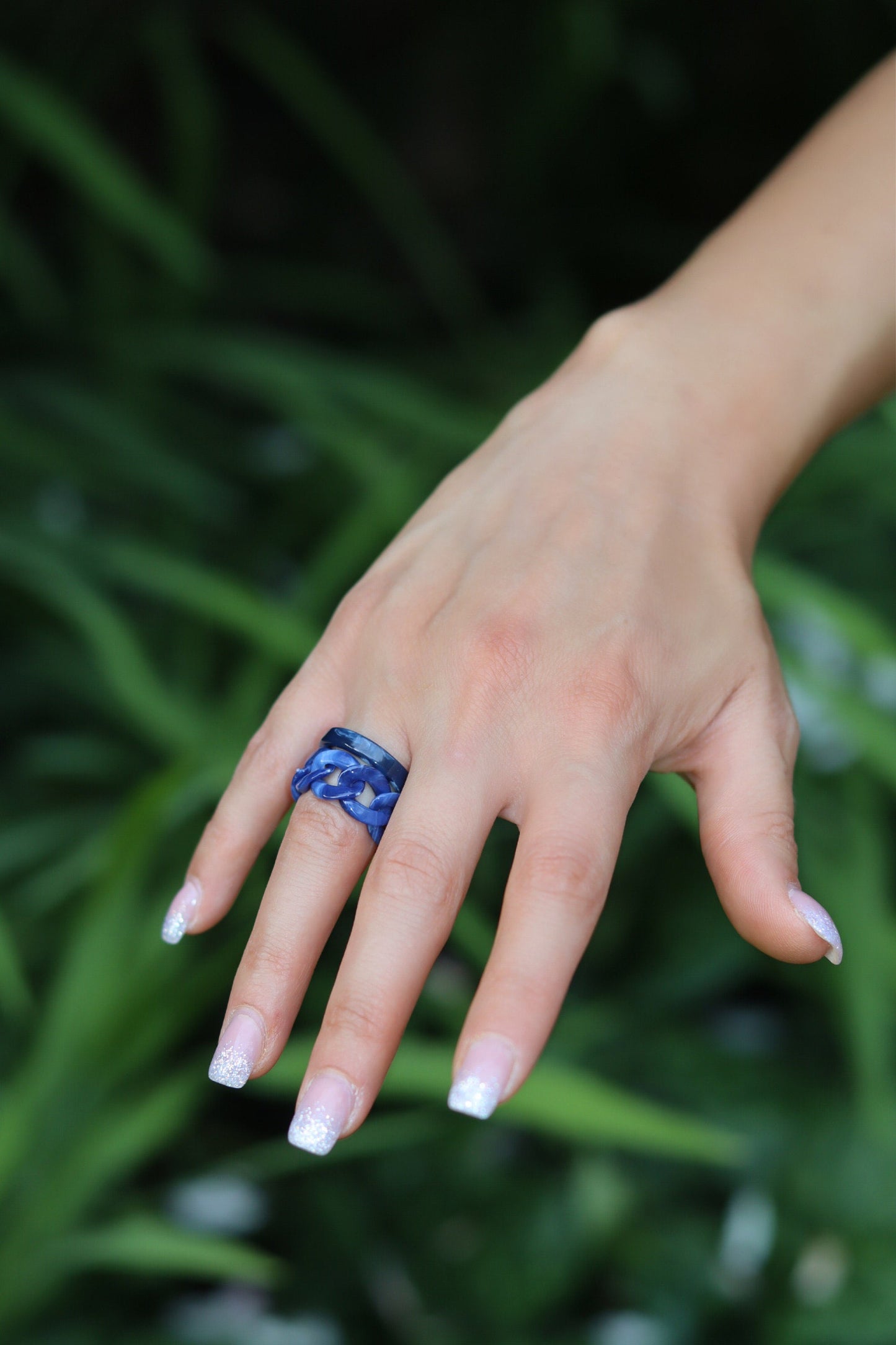 Blue Resin Rings