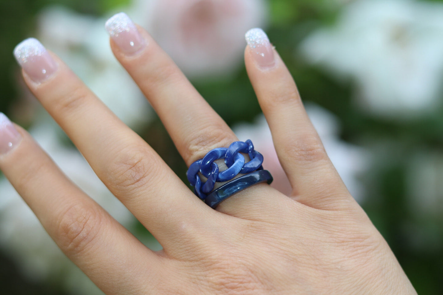 Blue Resin Rings