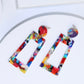 Rainbow Geometric Dangle Earrings