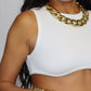 White Ribbed Crop Top